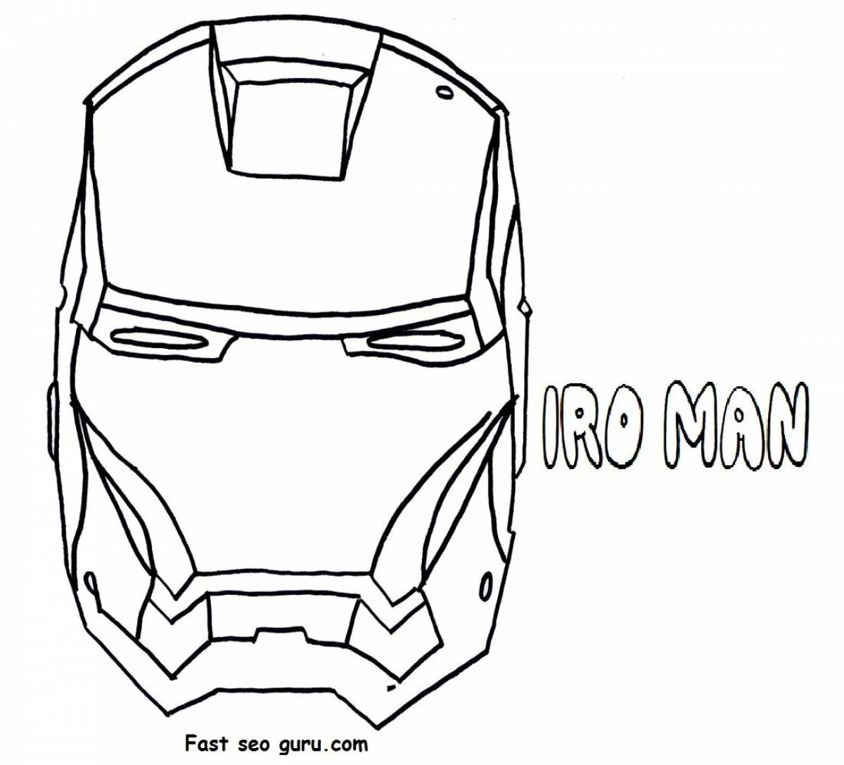 Coloring iron man smart mask