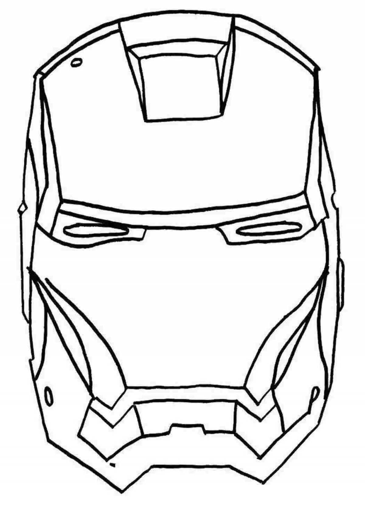 Innovative iron man mask coloring page