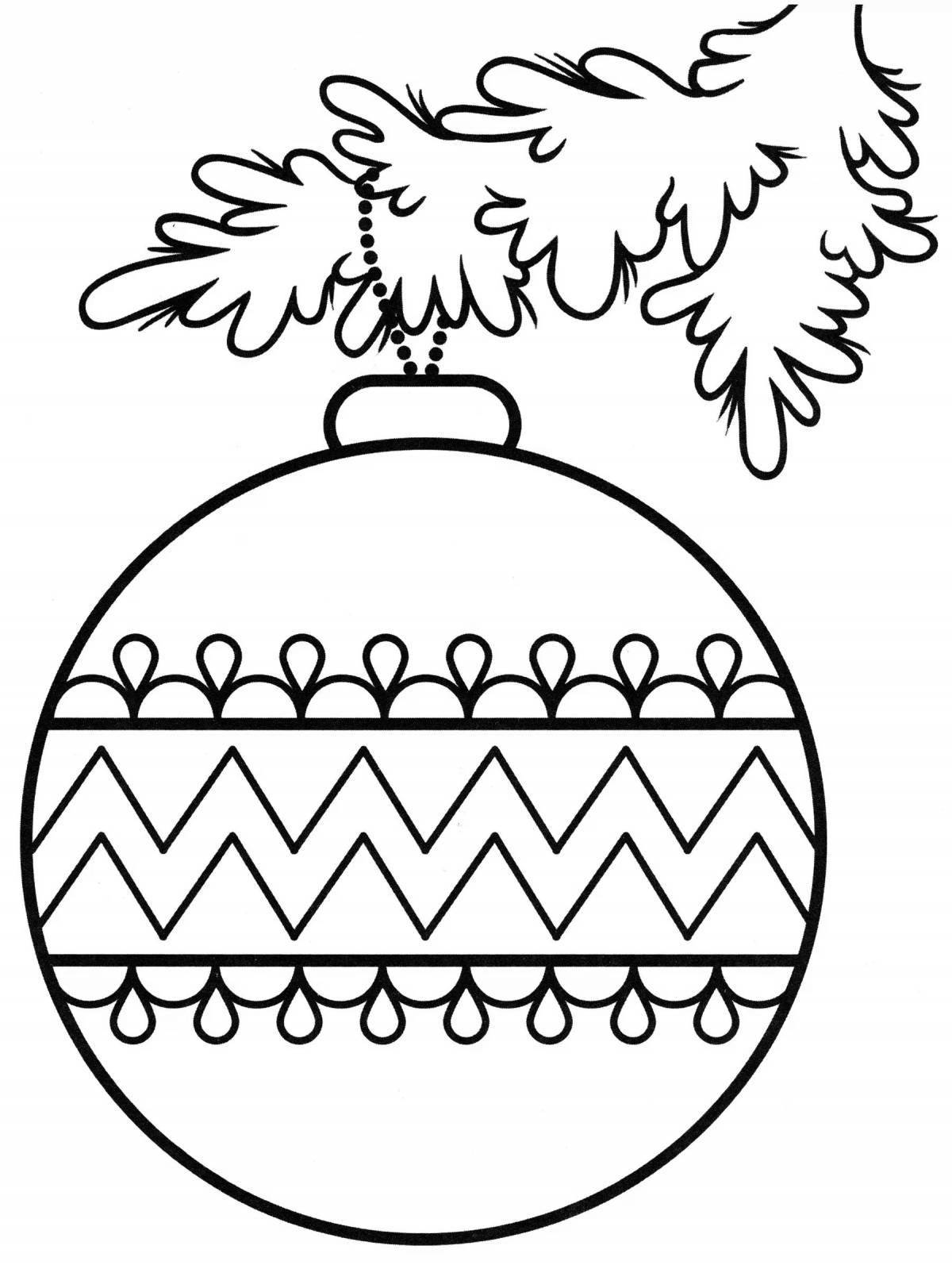 Раскраска праздничный рождественский мяч