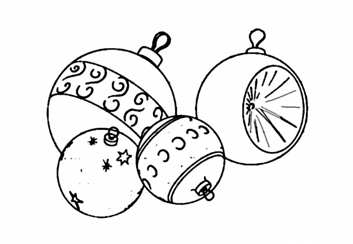 Coloring page merry christmas toy ball