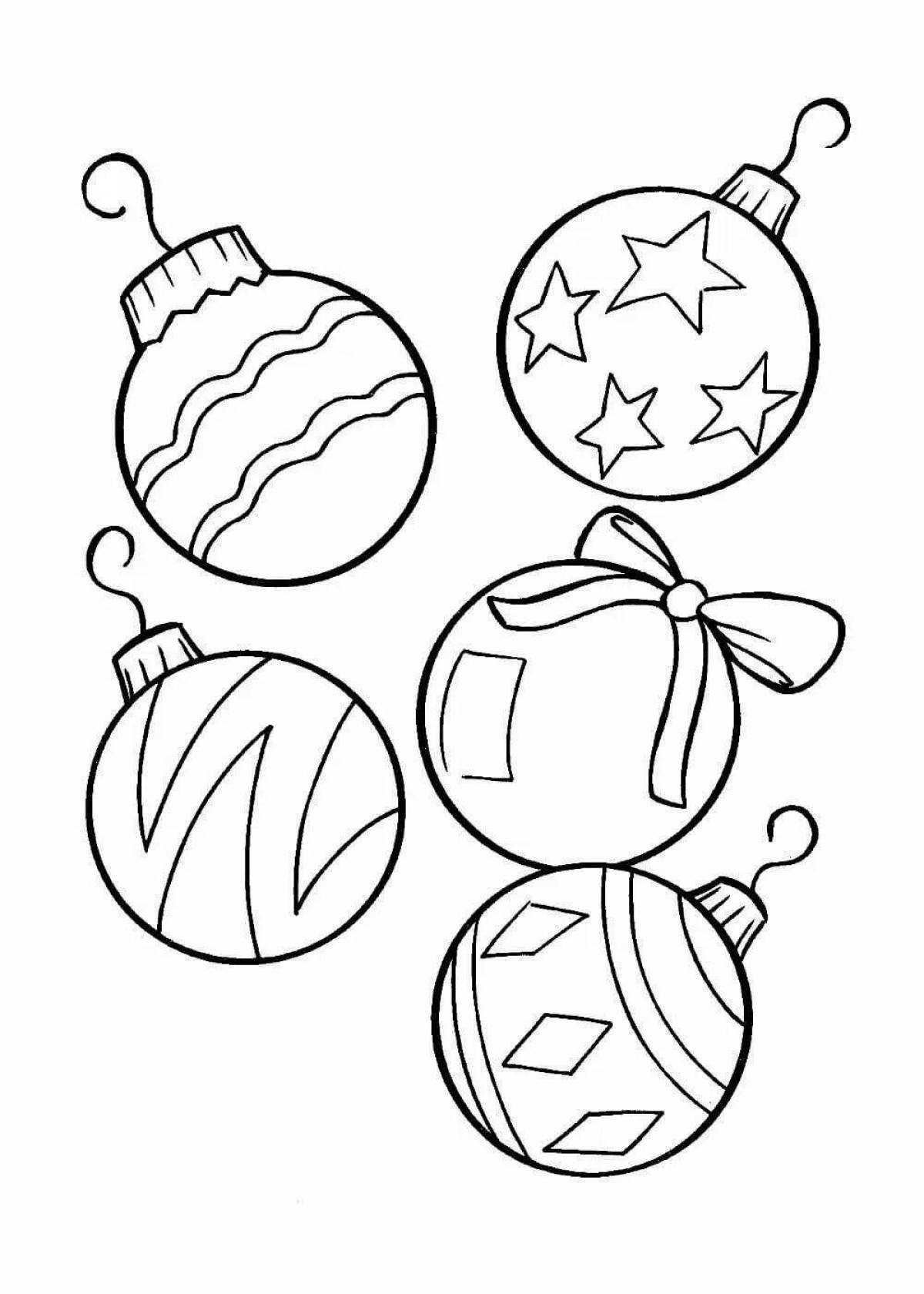 Glitter Christmas toy ball coloring page