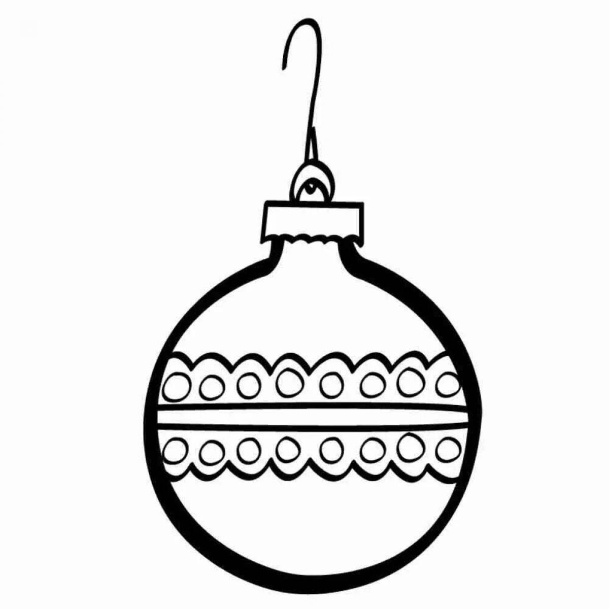 Glitter Christmas toy ball coloring page