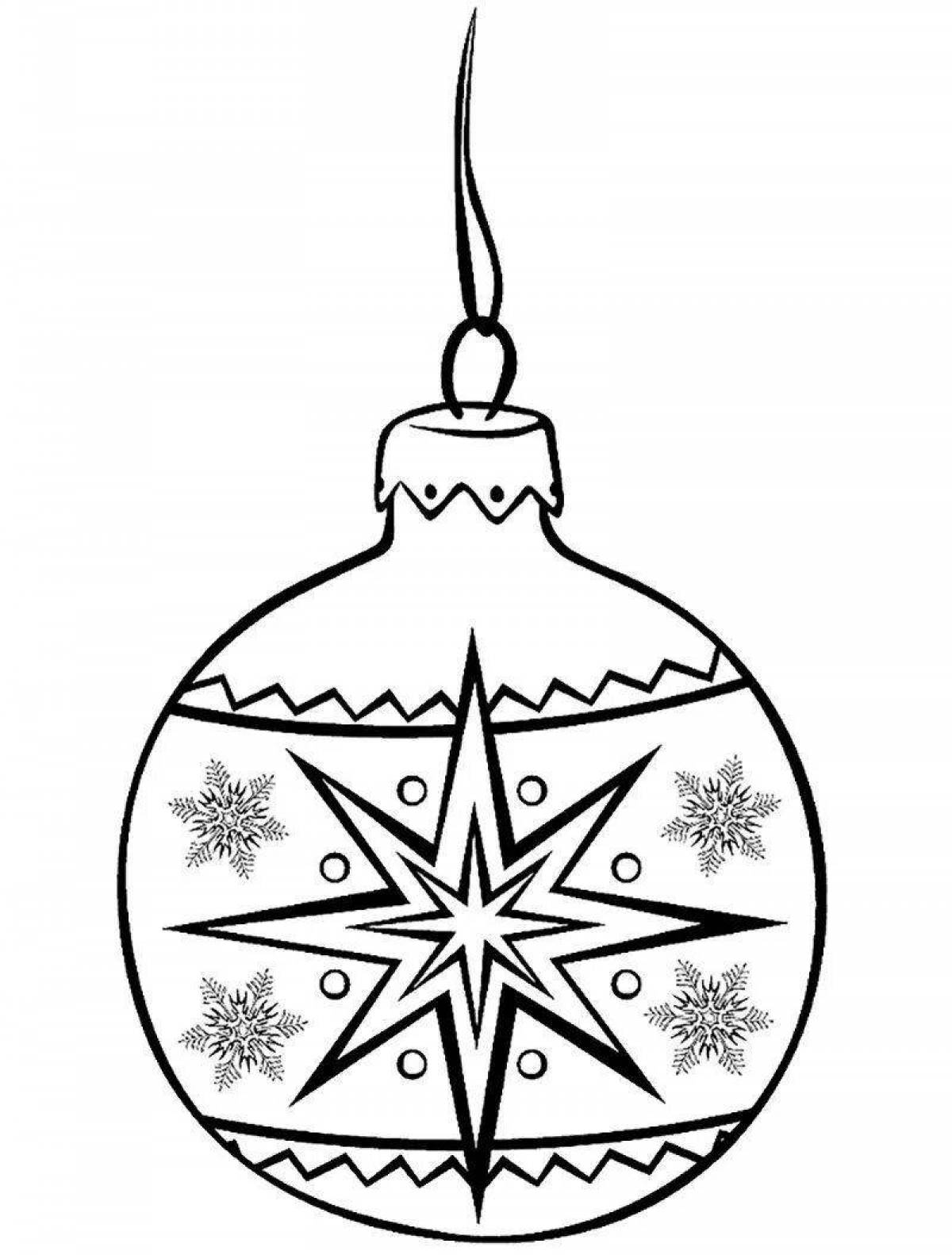Sparkling Christmas toy ball coloring page