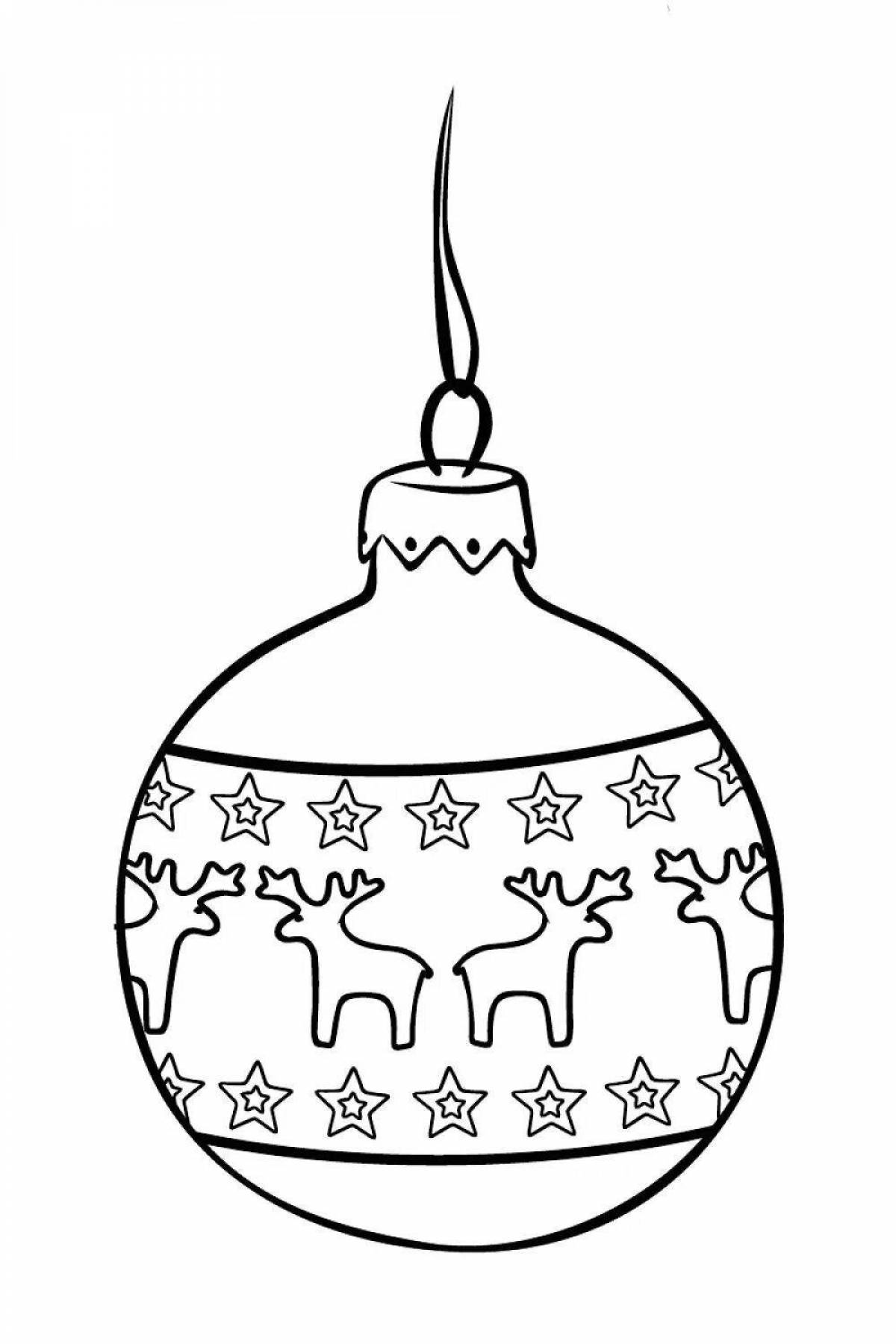 Раскраска волшебный рождественский игрушечный шар