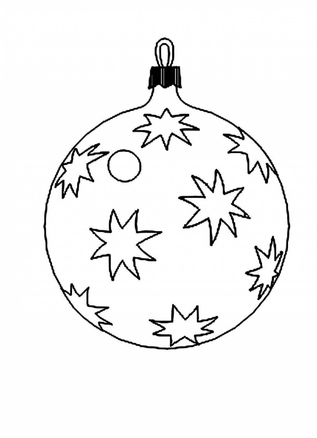 Glamorous Christmas toy ball coloring page