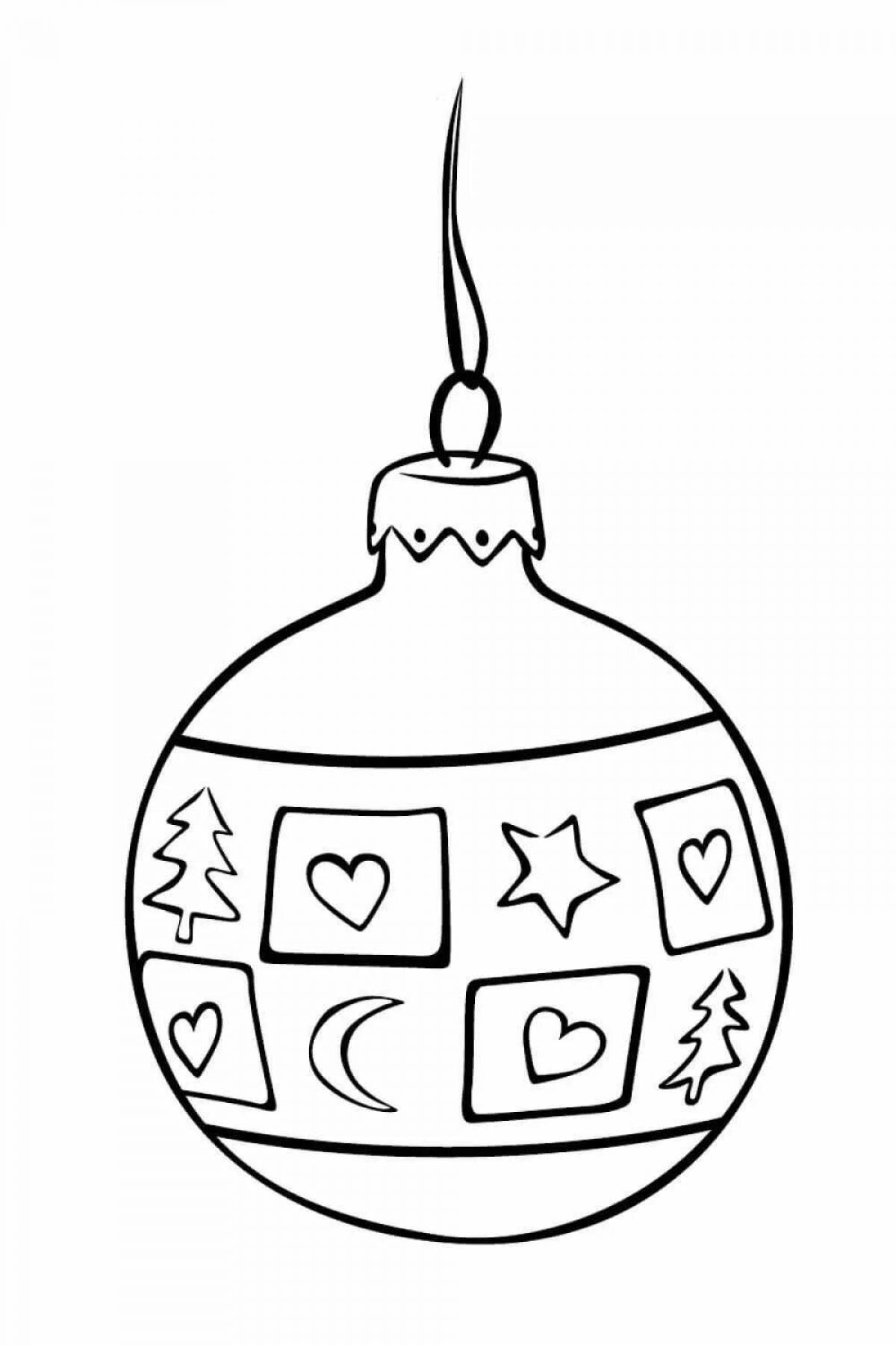 Coloring page merry christmas toy ball