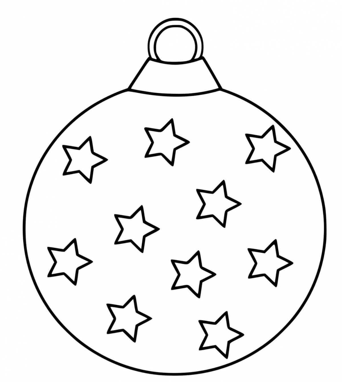 Раскраска большой рождественский игрушечный шар