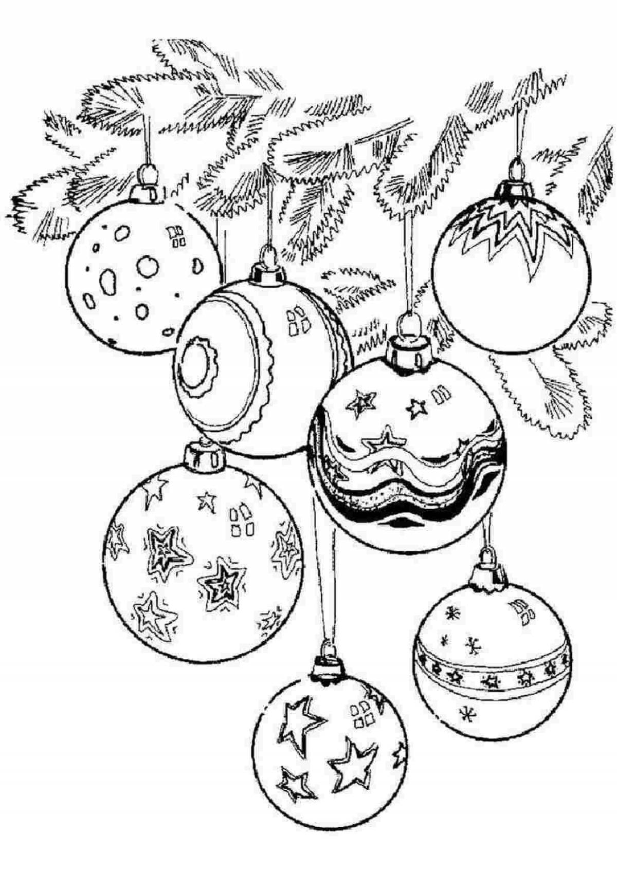 Glittering Christmas ball coloring page