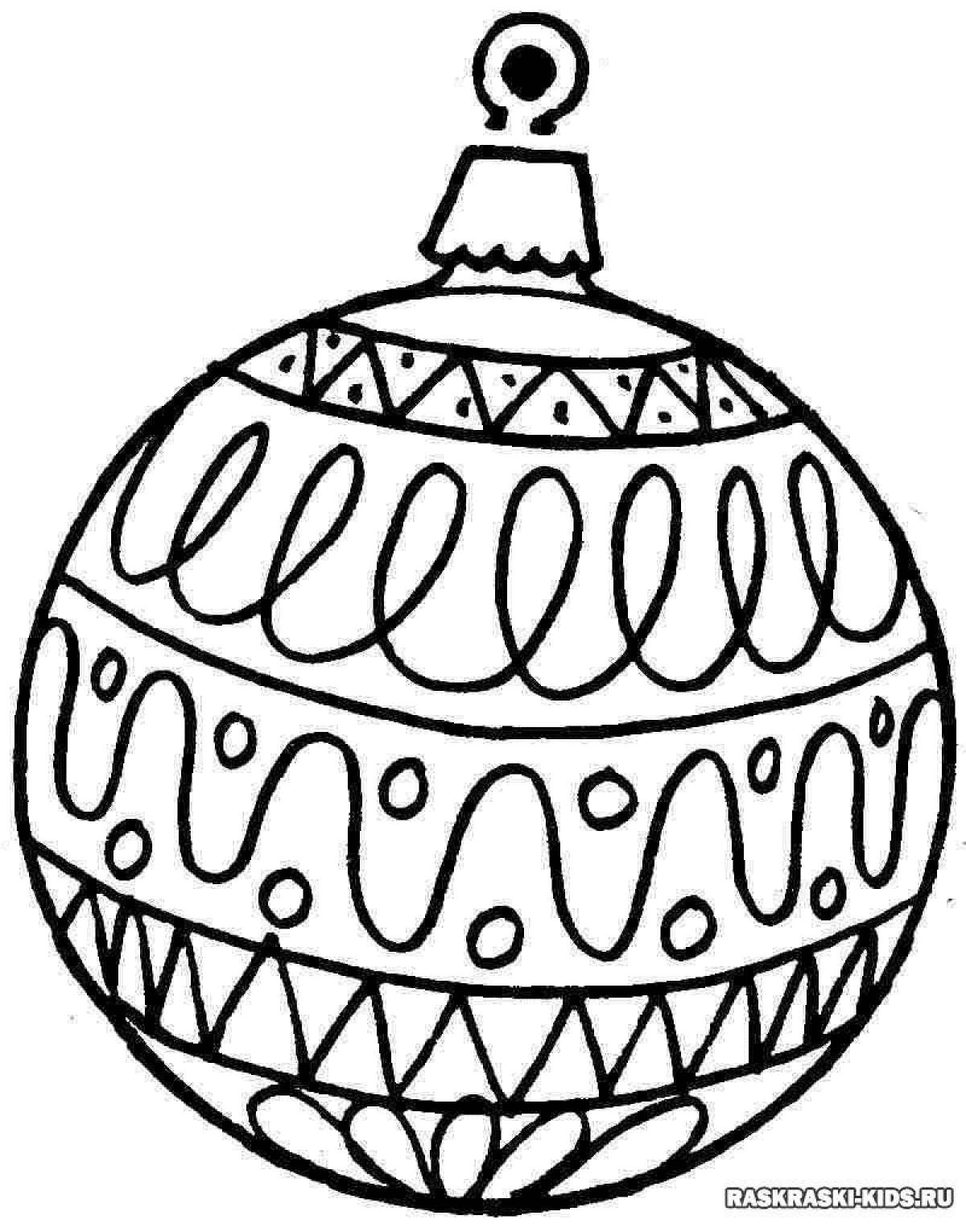 Раскраска очаровательный рождественский игрушечный мяч