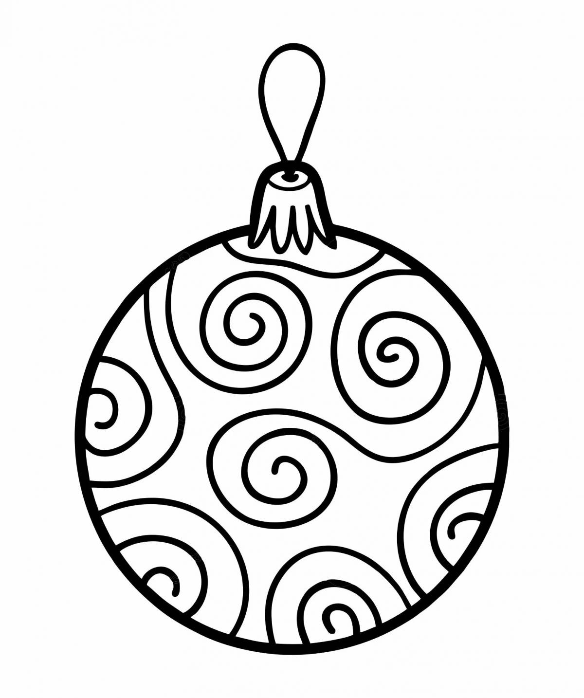 Coloring book beautiful Christmas toy ball