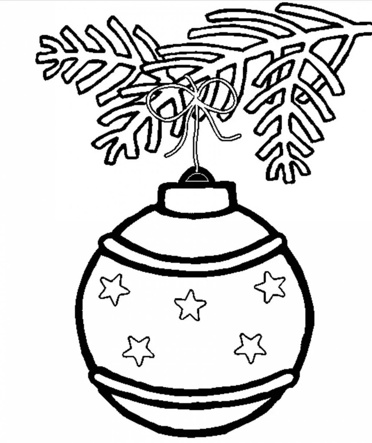Adorable Christmas toy ball coloring page