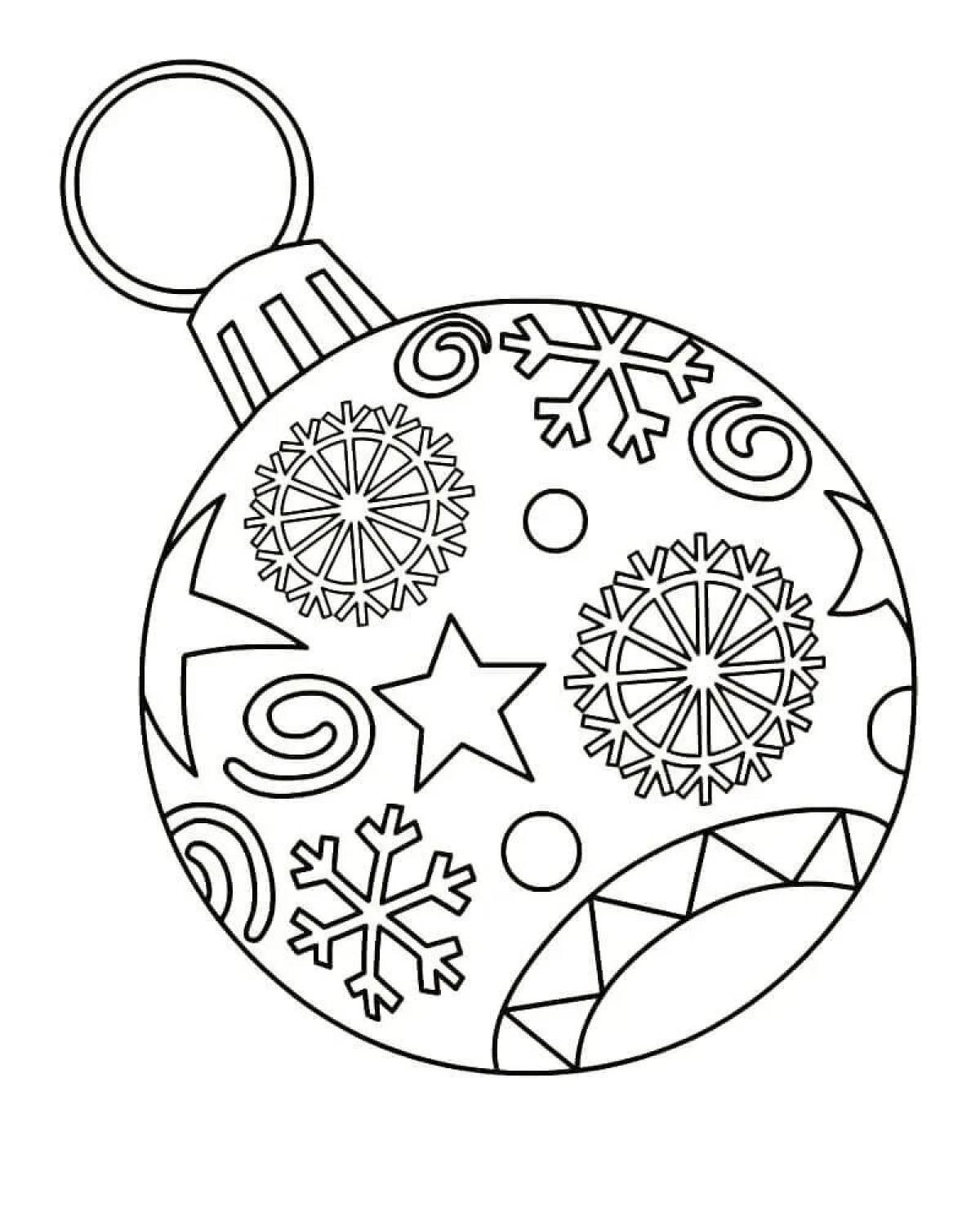Coloring pretty christmas toy ball