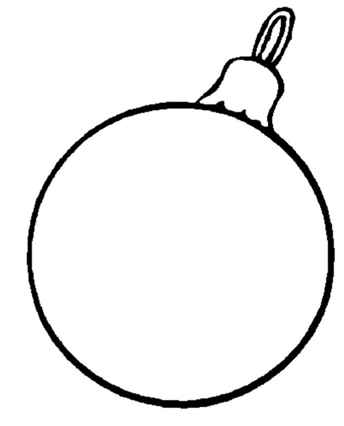 Милый рождественский игрушечный мяч раскраска