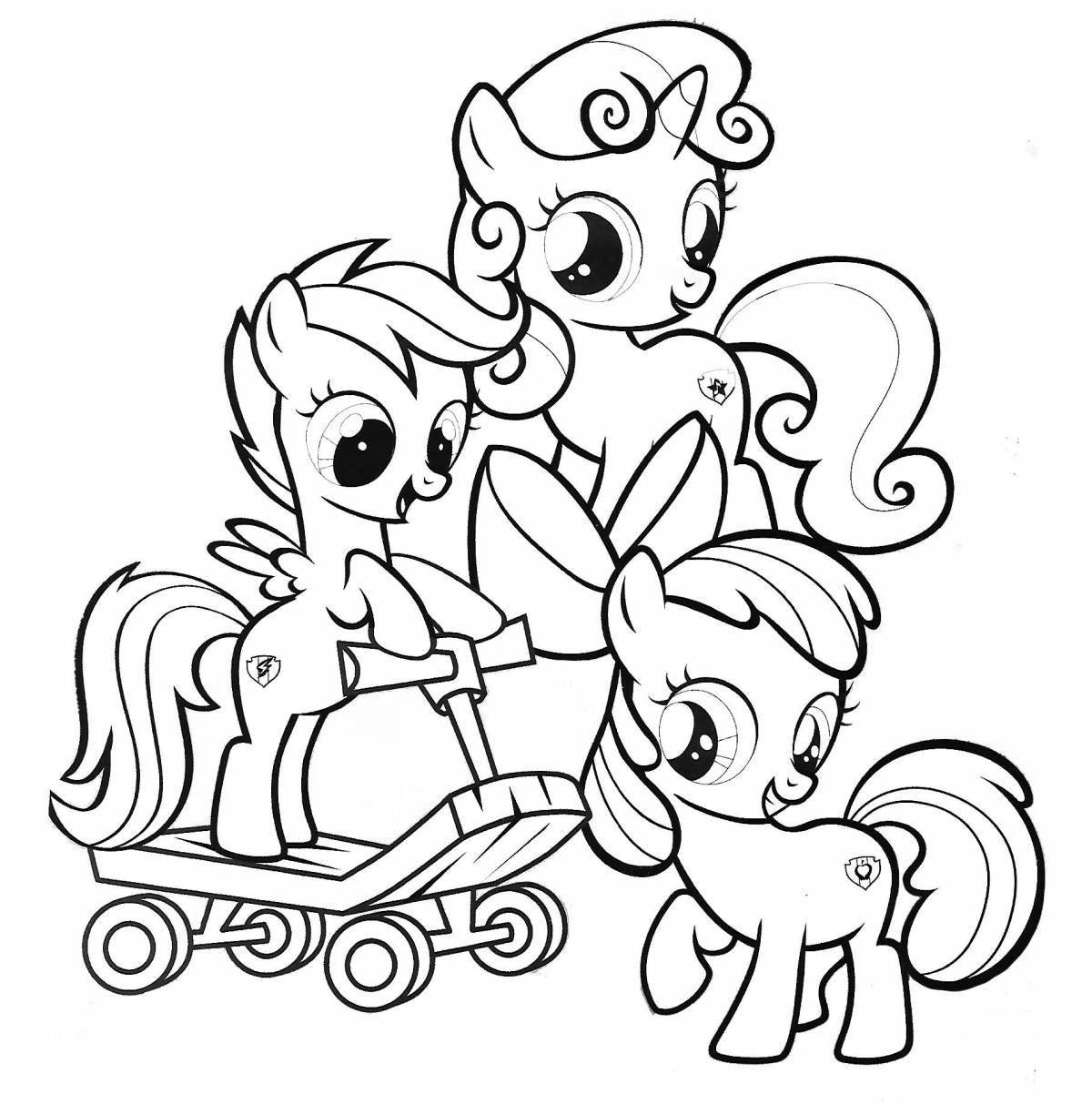 Moo little pony playful coloring