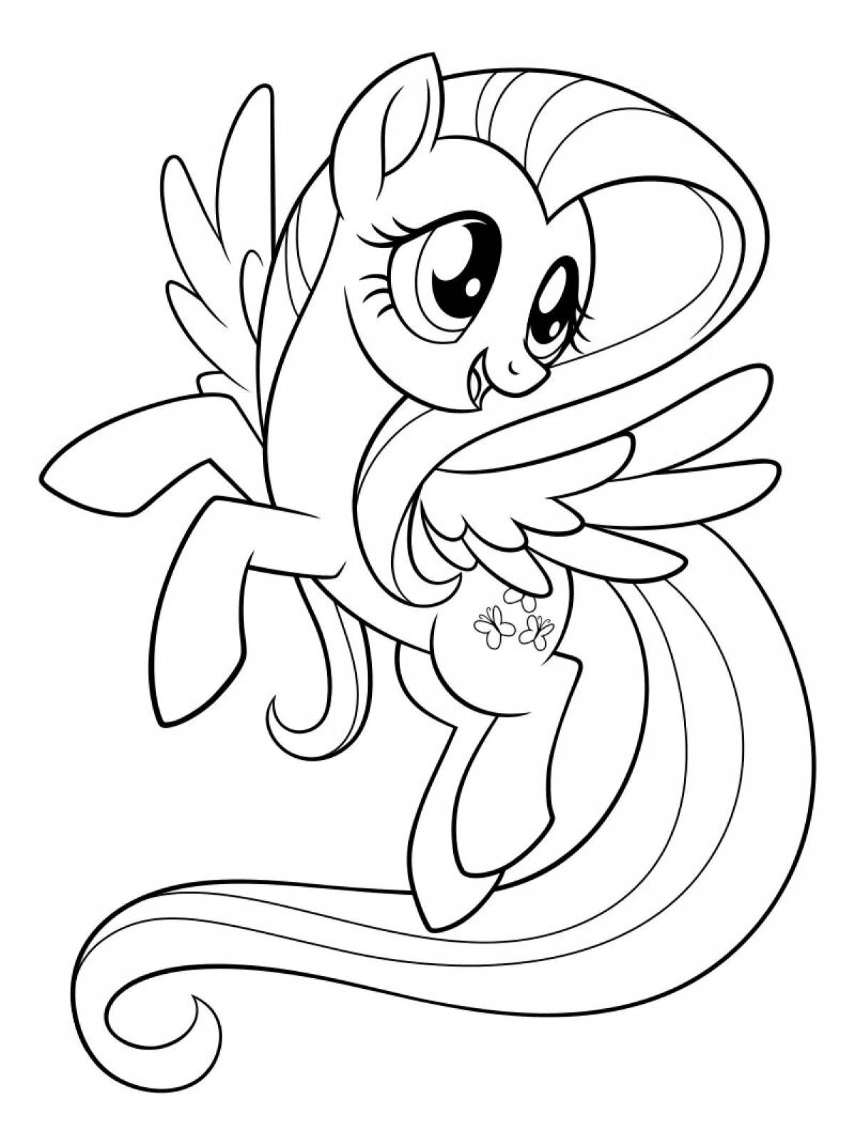 Coloring lively moo little pony
