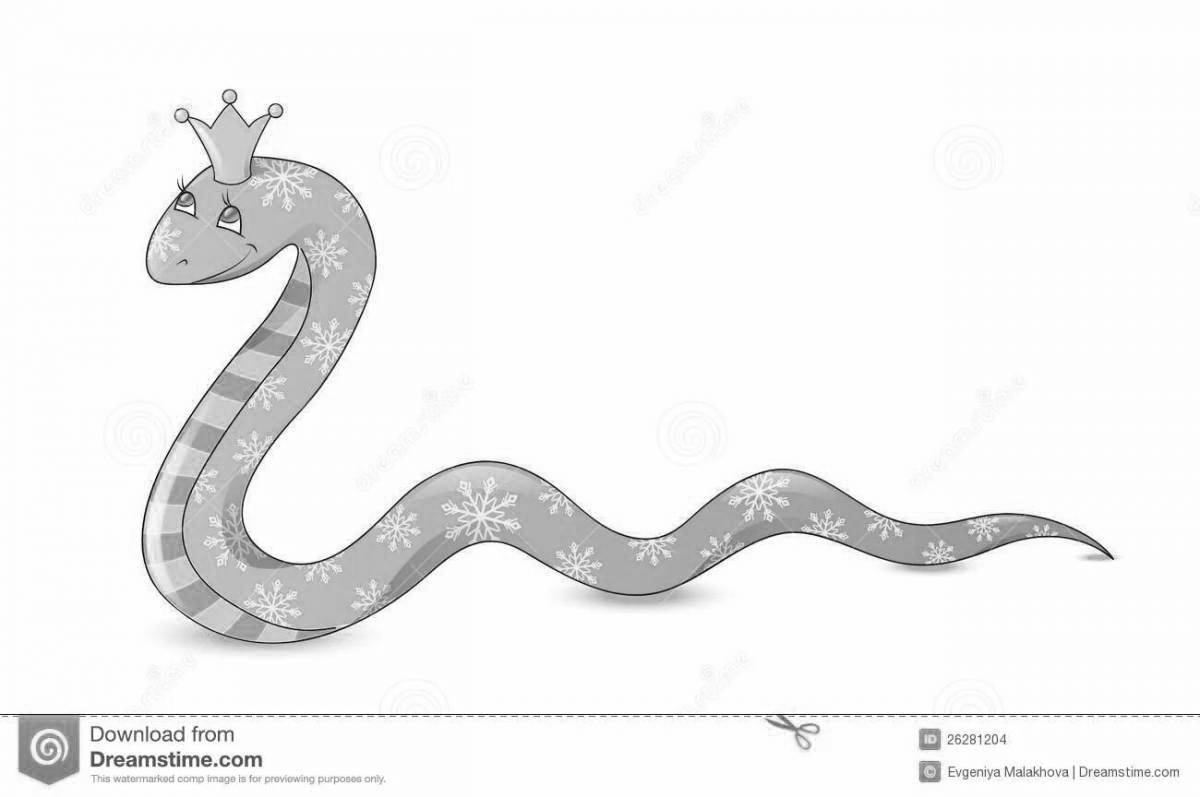 Coloring page magnificent blue snake bajova