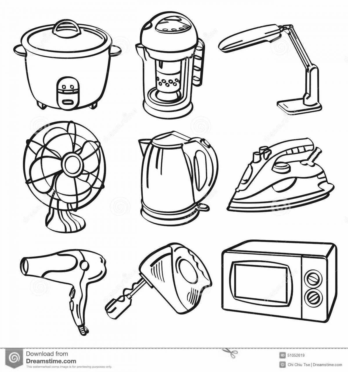 Coloring book exquisite furniture household appliances