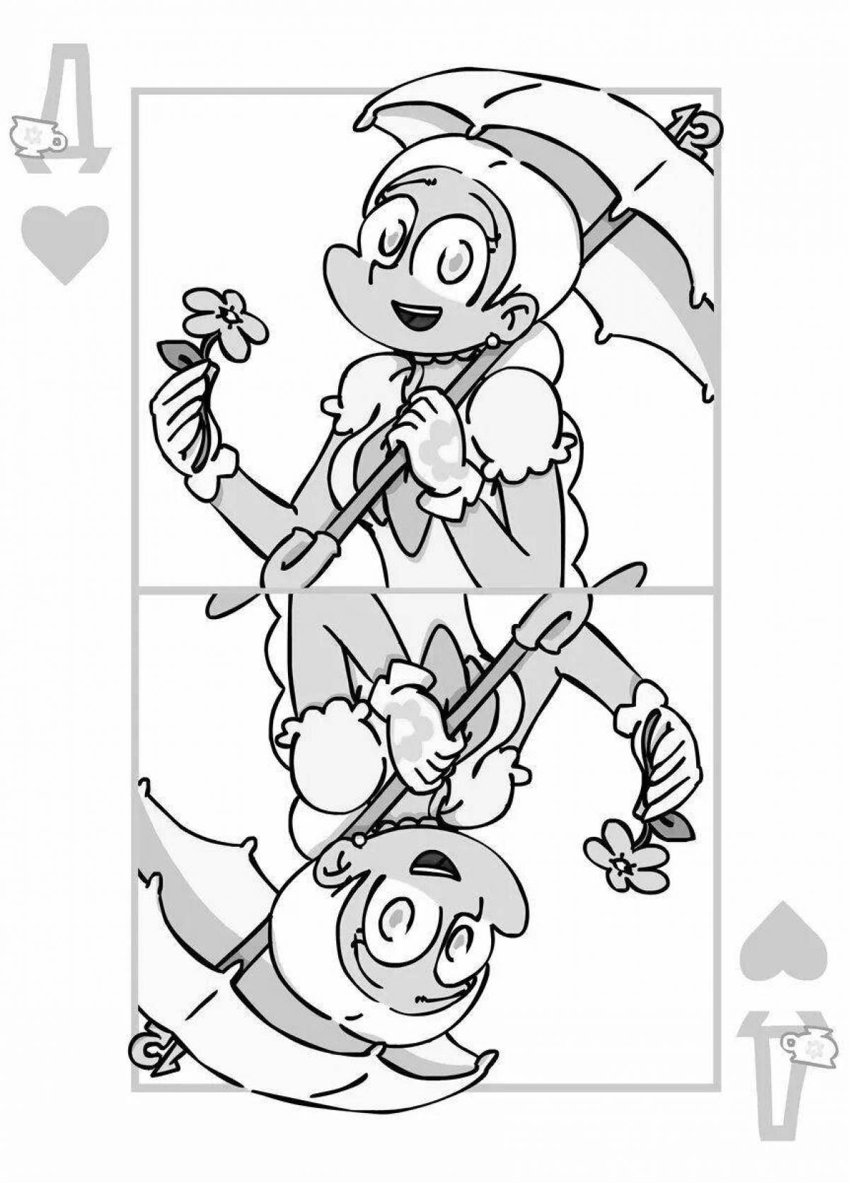 Attractive comic coloring book 13 cards