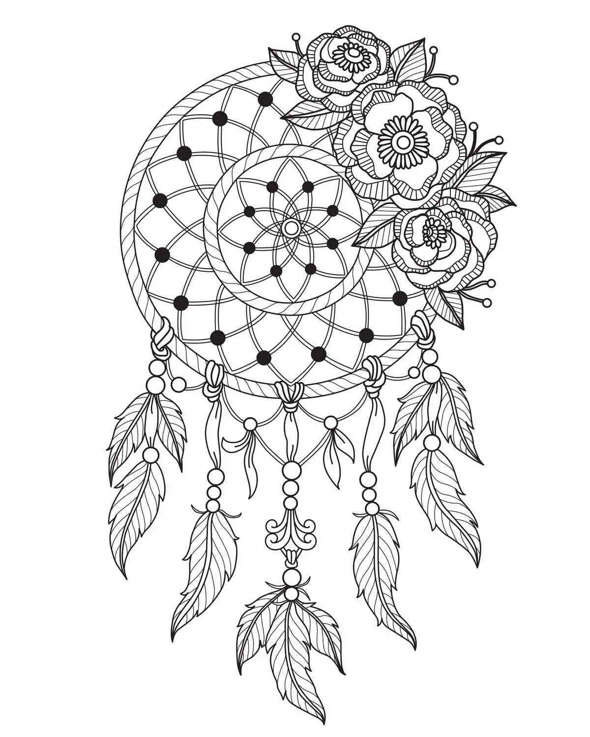 Comforting coloring book antistress dreamcatcher