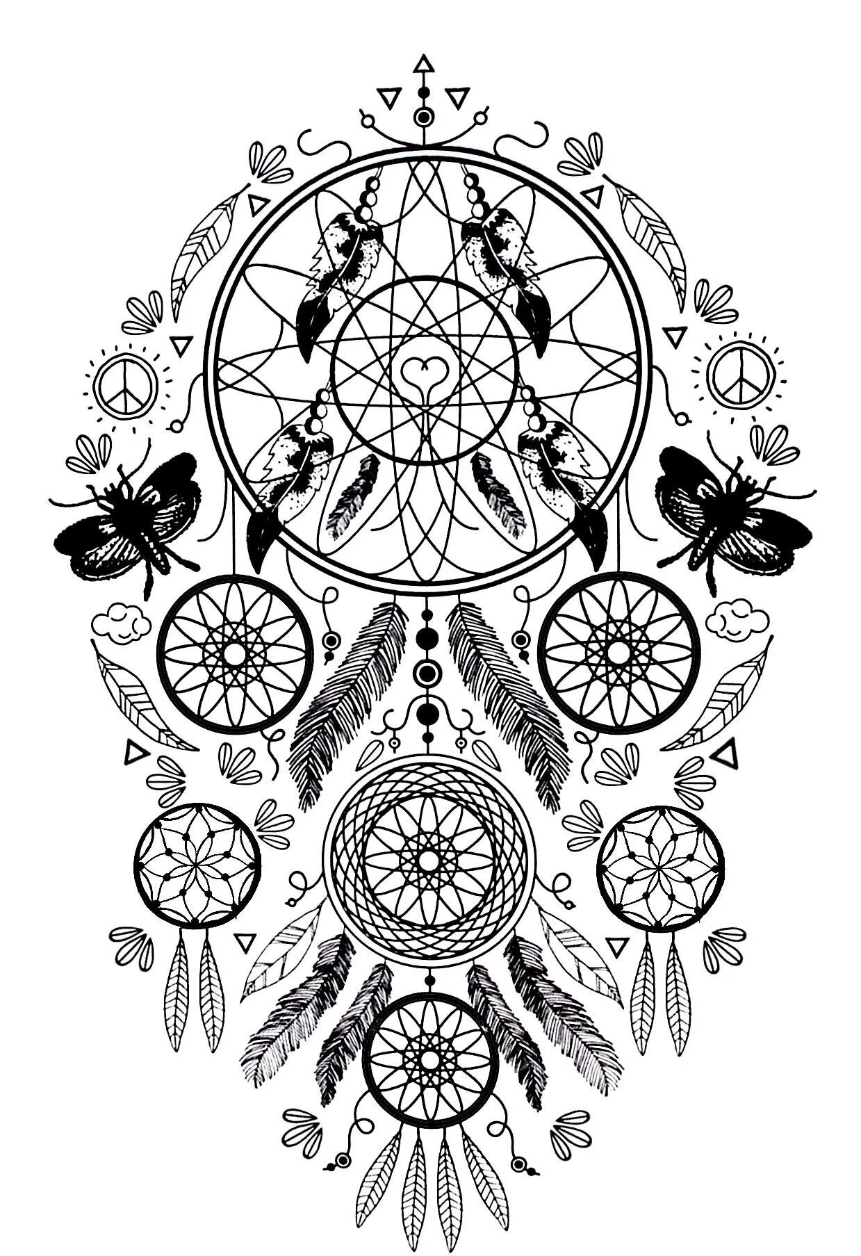 Soothing coloring book antistress dream catcher