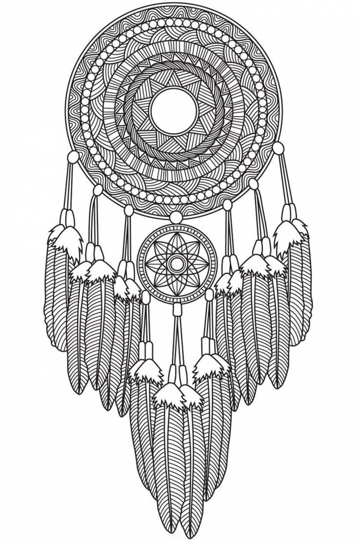 Relaxing coloring book antistress dream catcher