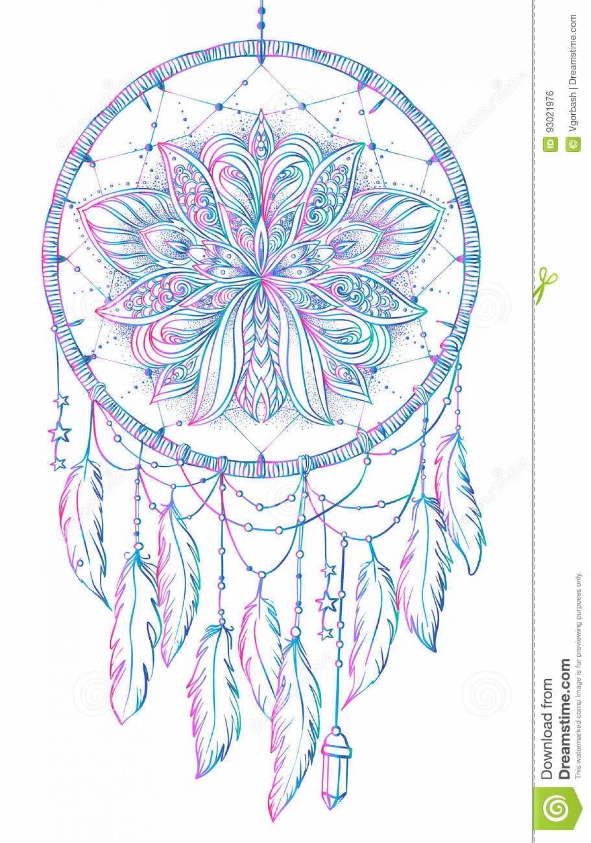 Photo Joyful coloring antistress dream catcher