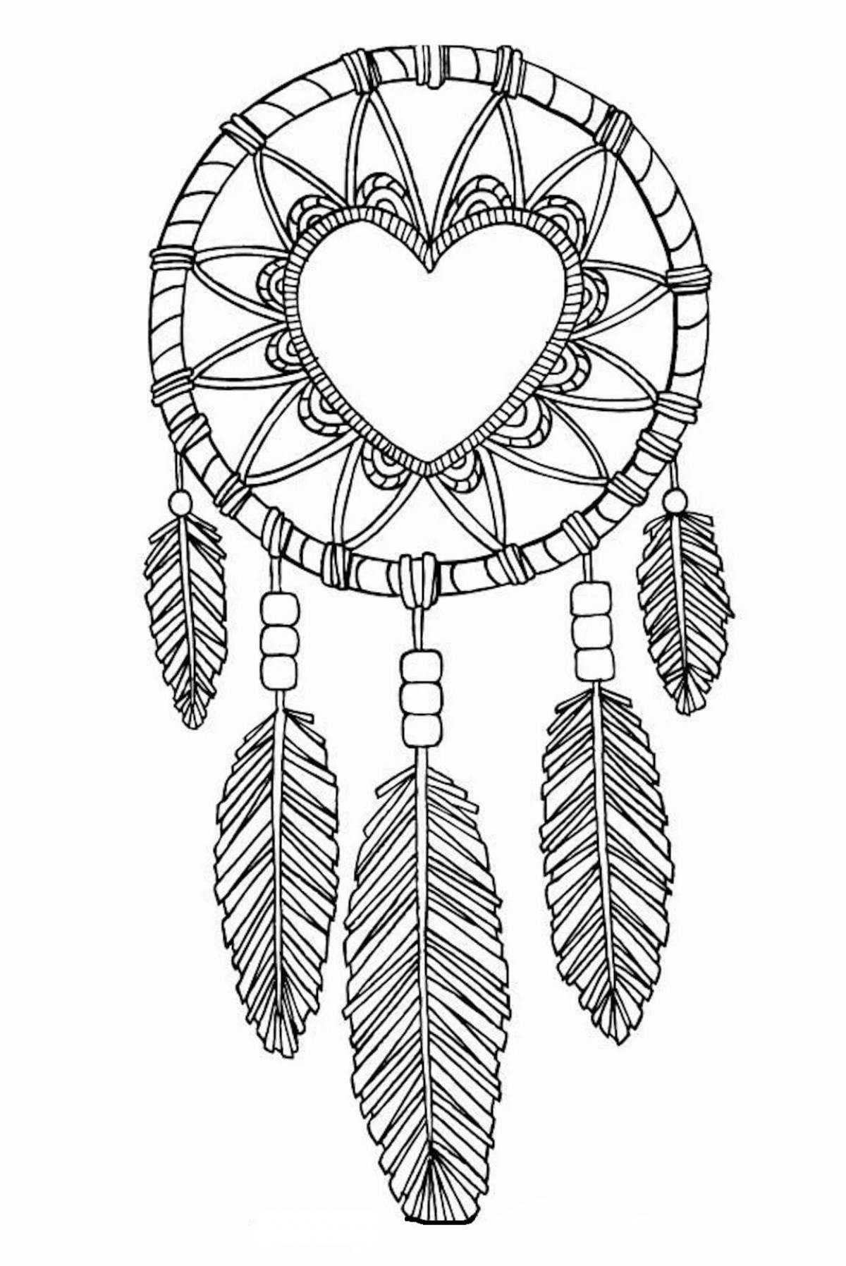 Blissful coloring antistress dream catcher