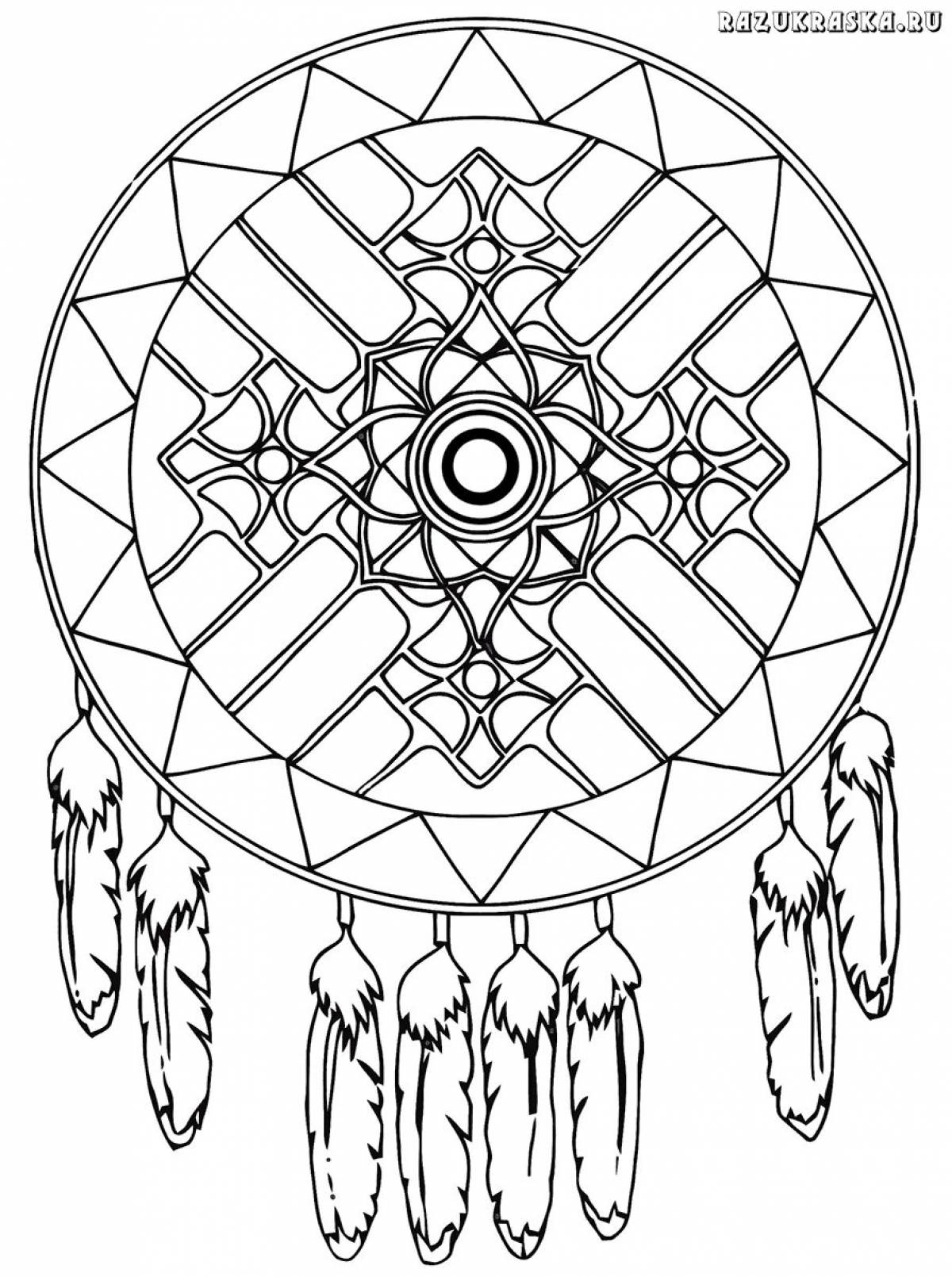 Exciting coloring book antistress dream catcher