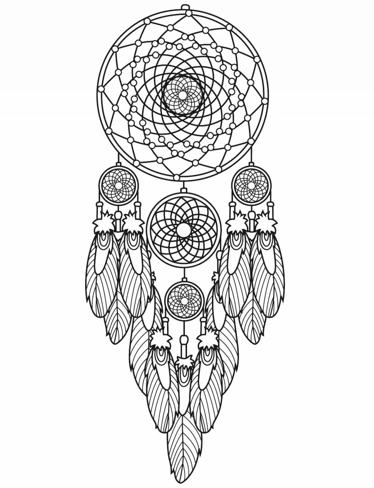 Exciting coloring book antistress dream catcher