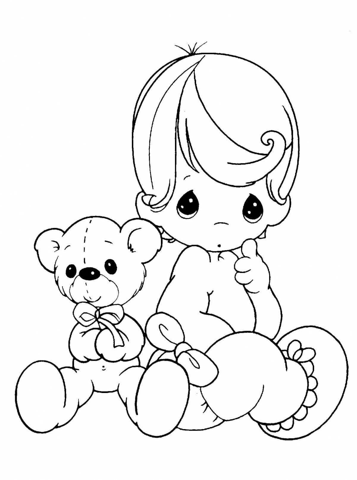 Plush coloring baby dolls
