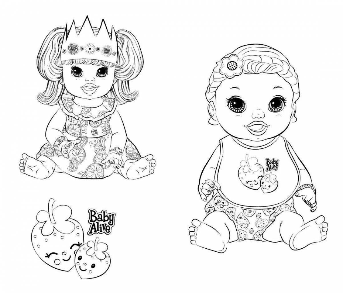 Coloring soft dolls for babies