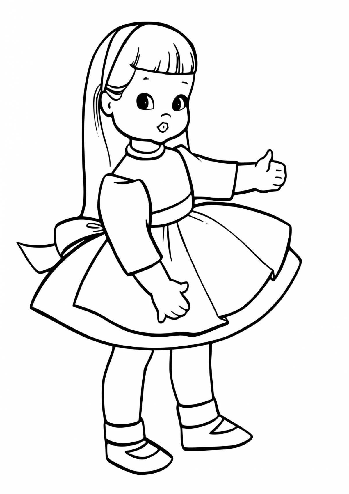 Delicate coloring pages for dolls