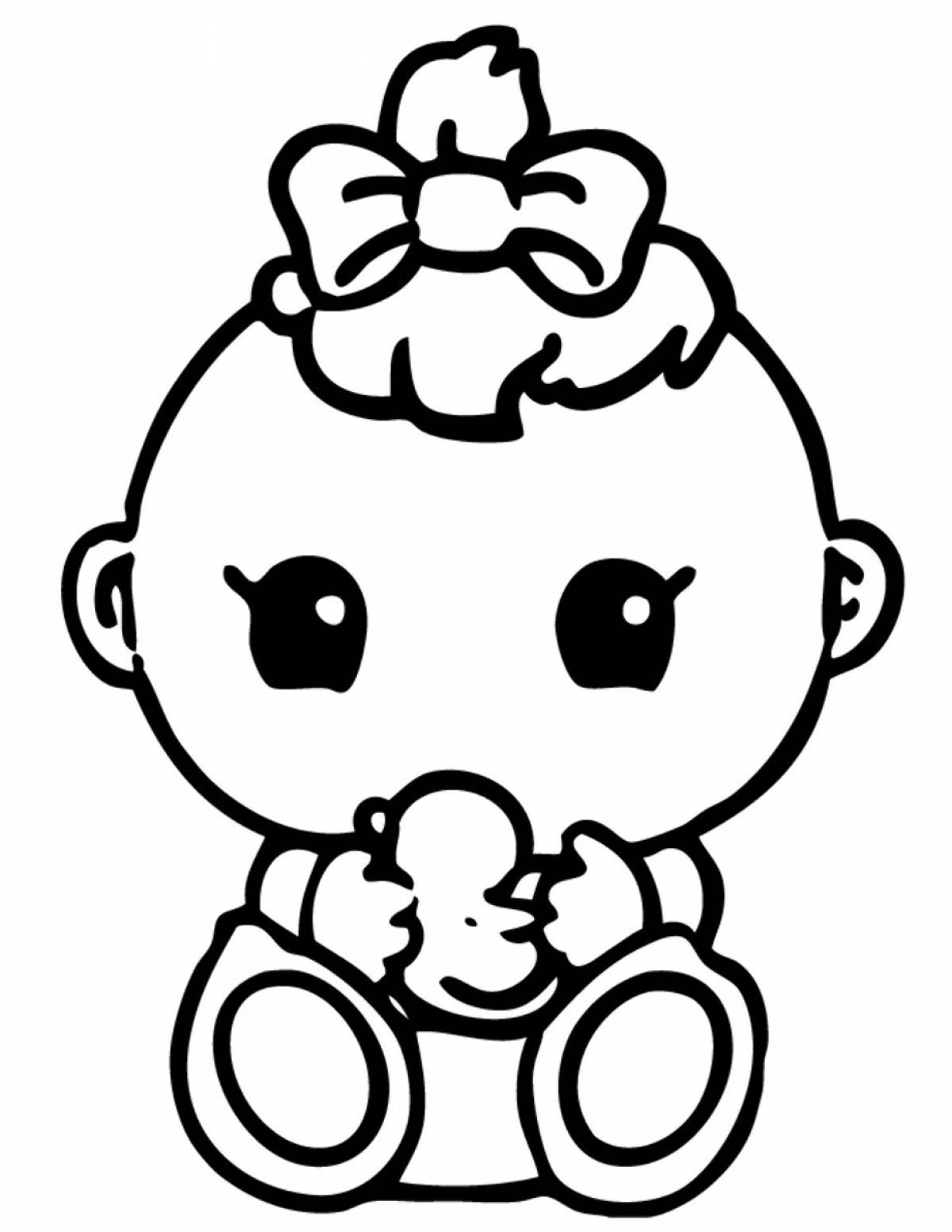 Dainty baby dolls coloring book