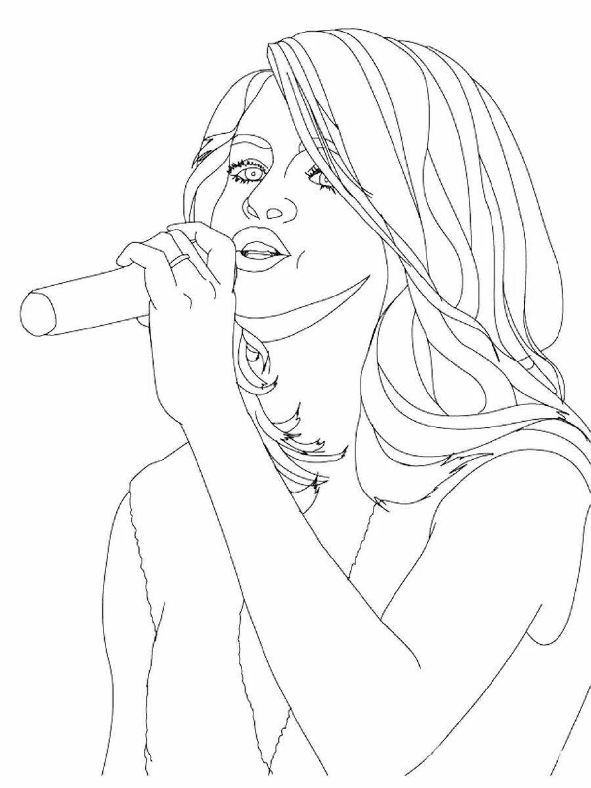 Jolly singer coloring pages for kids