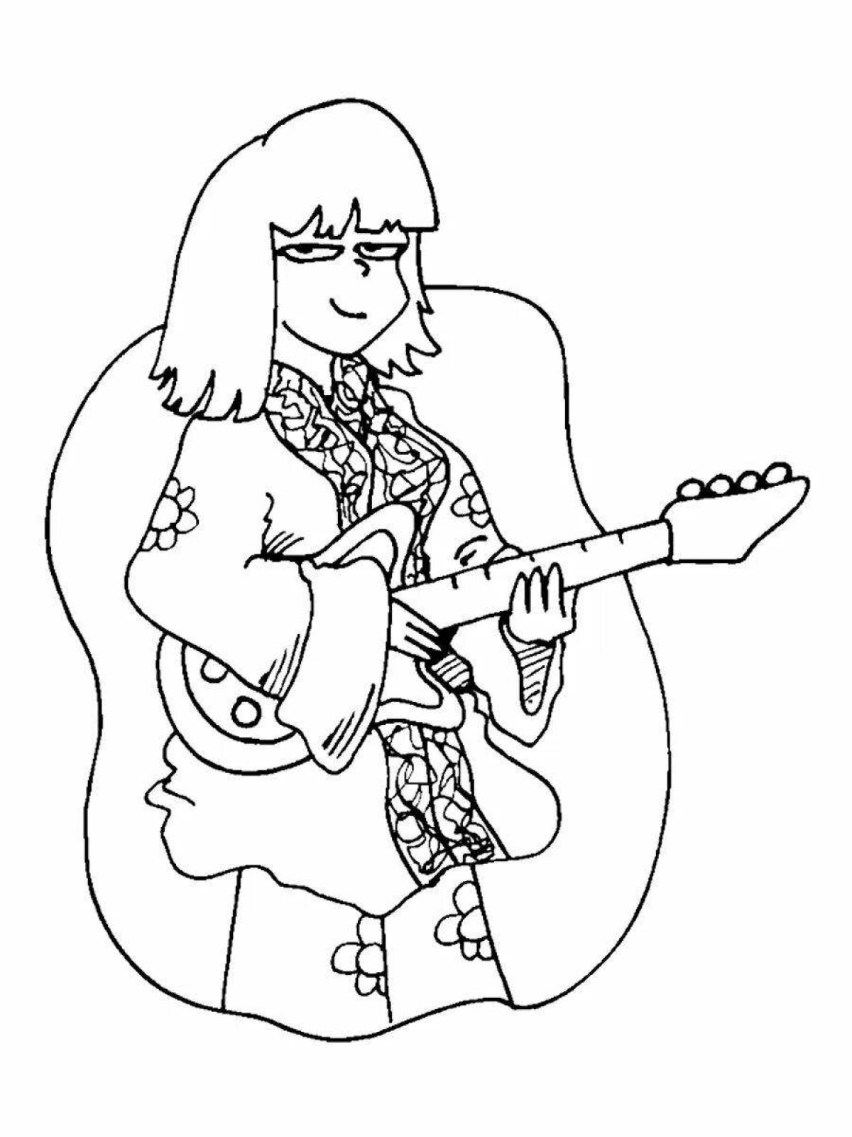 Coloring page brilliant singer for kids