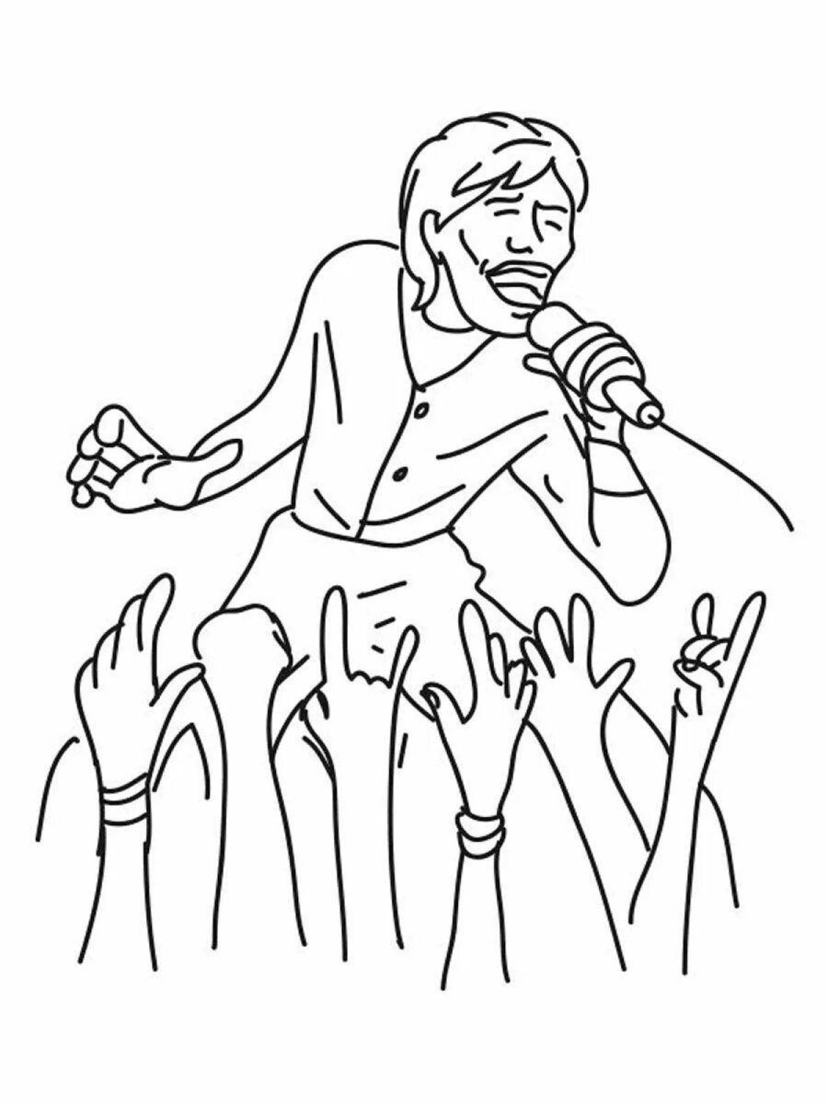 Photo Radiant singer coloring book for kids