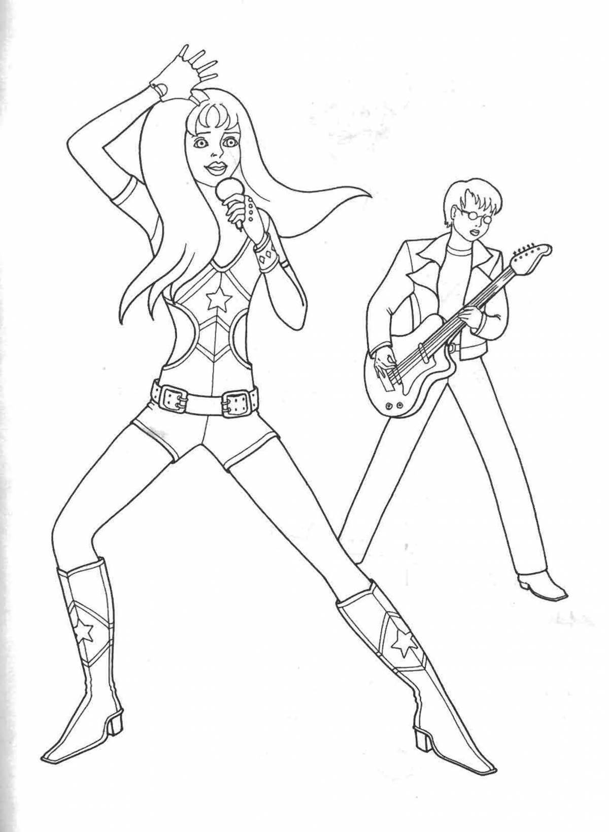 Photo Exciting singer coloring book for kids