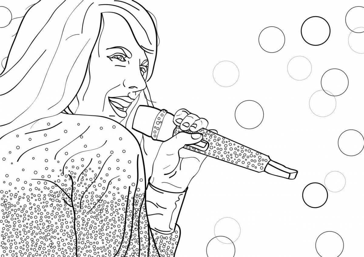 Funny singer coloring pages for kids