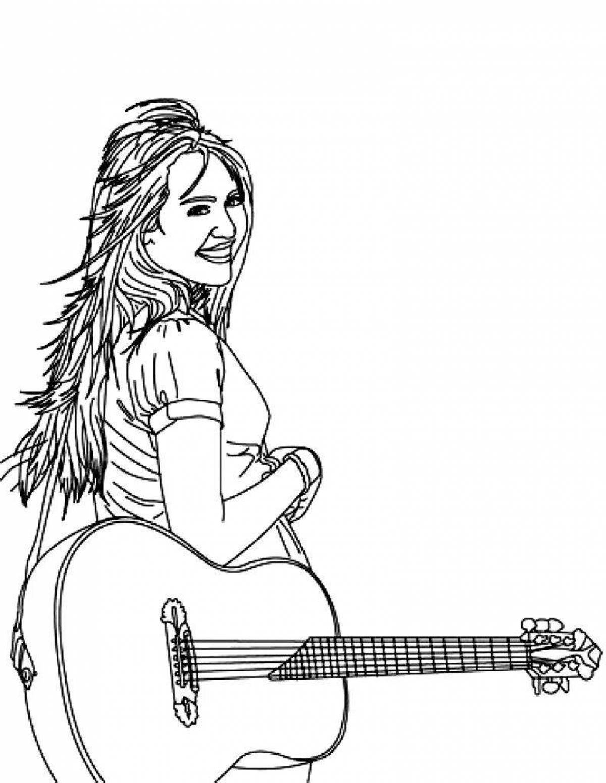 Bright singer coloring pages for kids