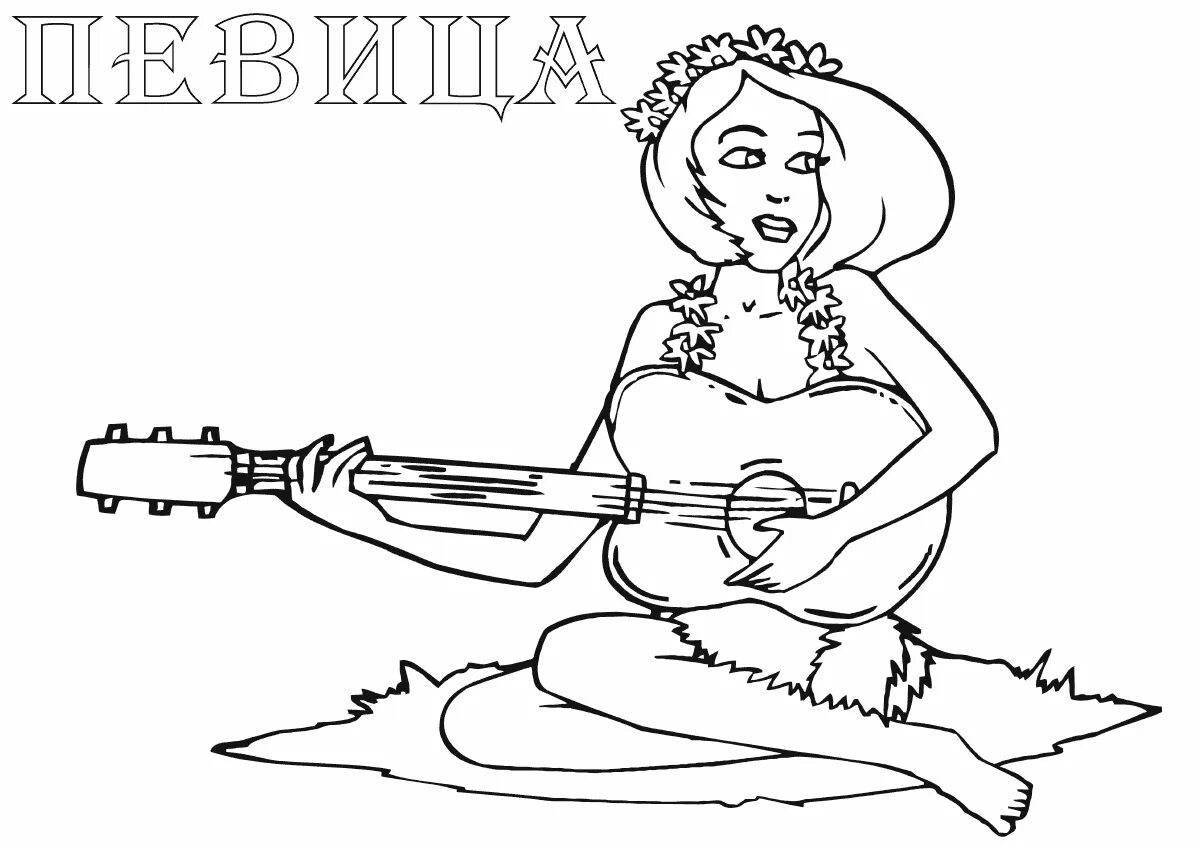 Charming singer coloring pages for kids