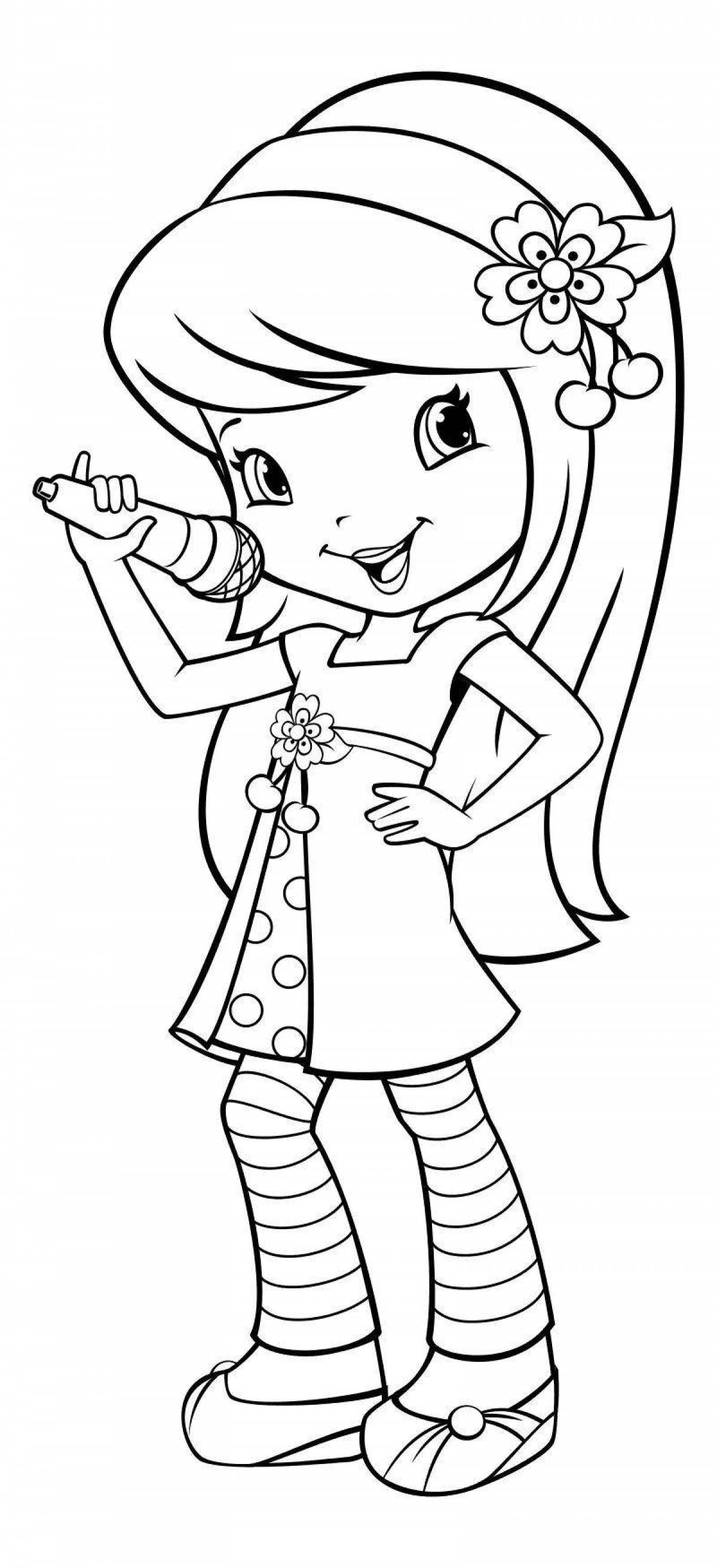 Photo Coloring page jubilant singer for children