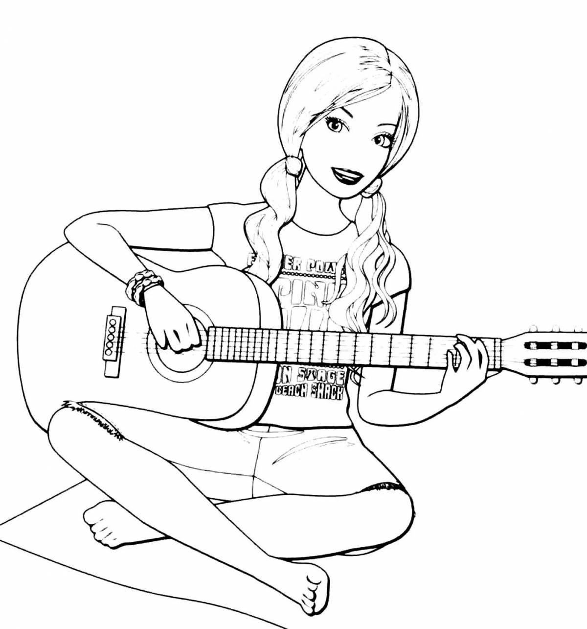 Photo Ecstatic singer coloring book for kids
