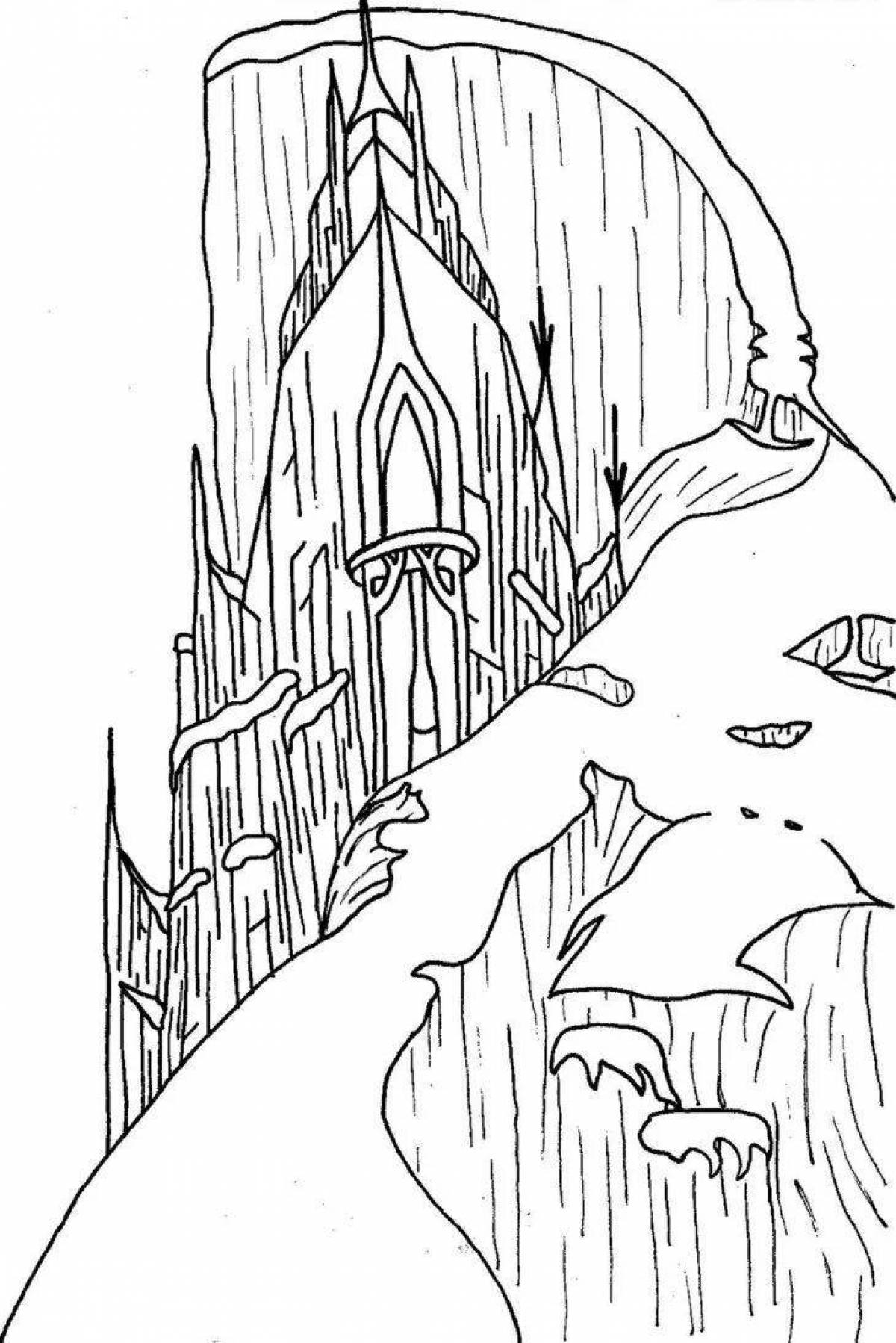 Coloring page the majestic palace of the snow queen