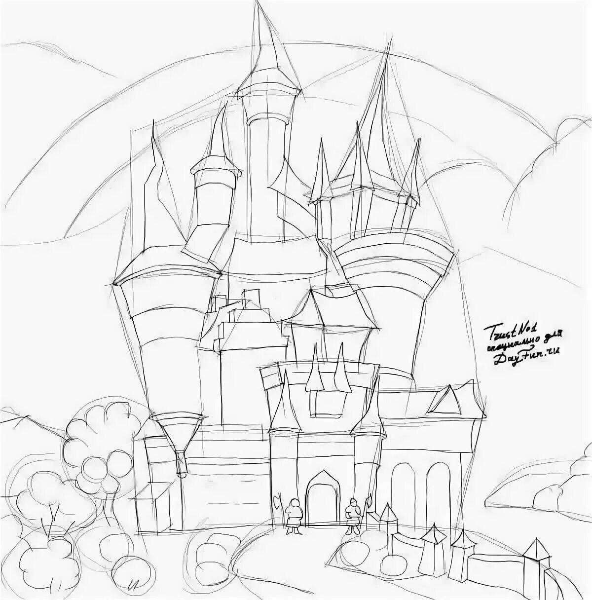 Coloring page exquisite palace of the snow queen