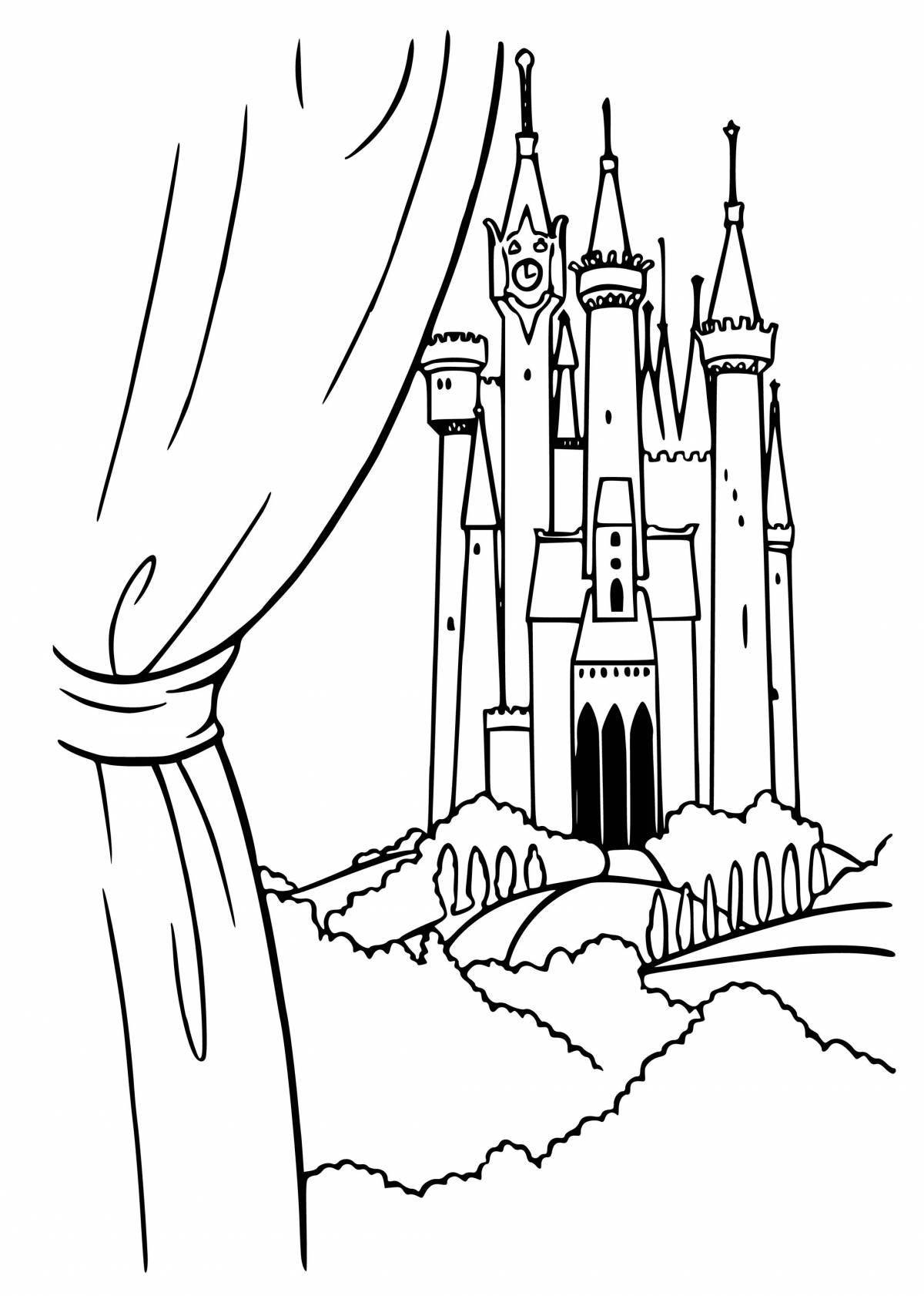 Coloring page elegant palace of the snow queen