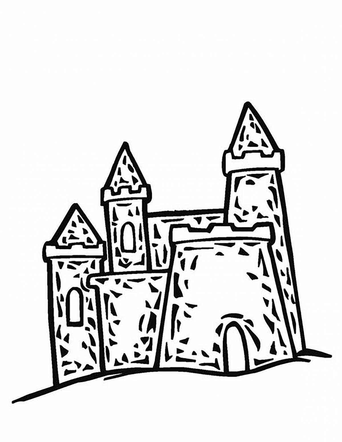 Coloring page of the snow queen's glamorous palace