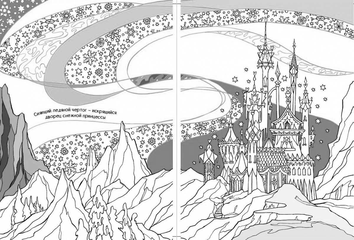 Exquisite snow queen palace coloring book