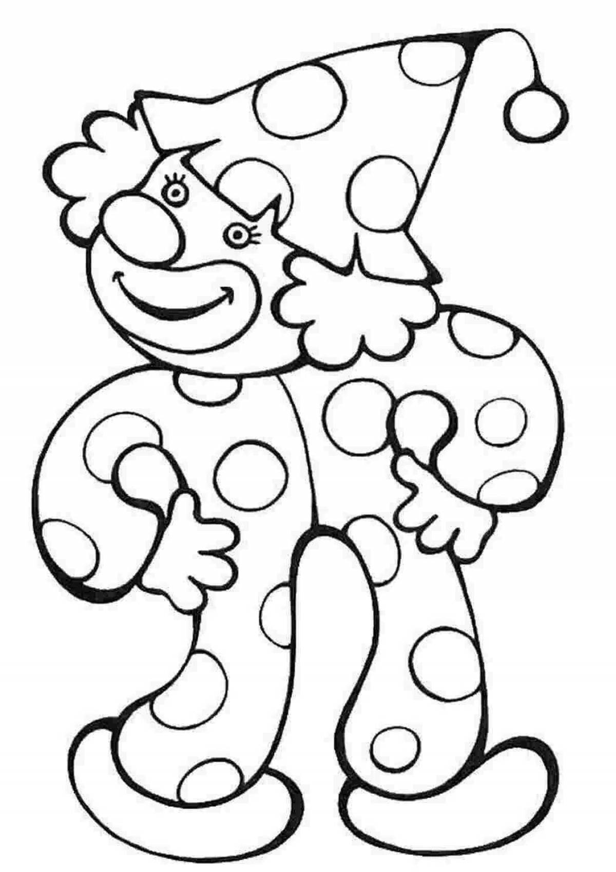 Coloring book funny clown for kids