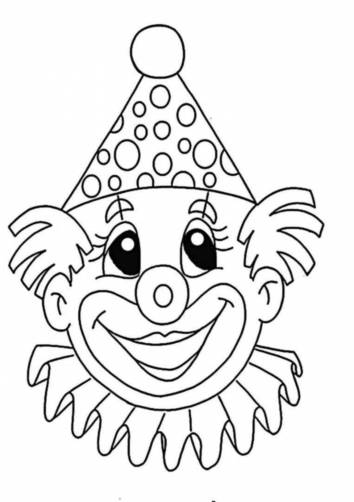 Анимированная страница раскраски клоуна для детей