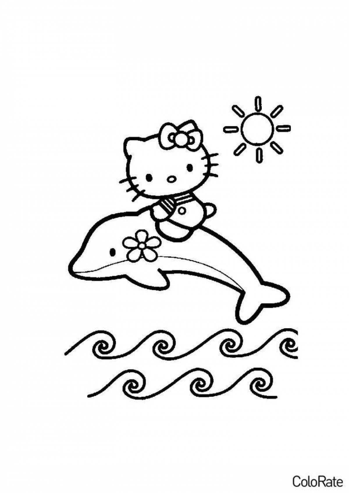 Славная страница раскраски hello kitty mermaid
